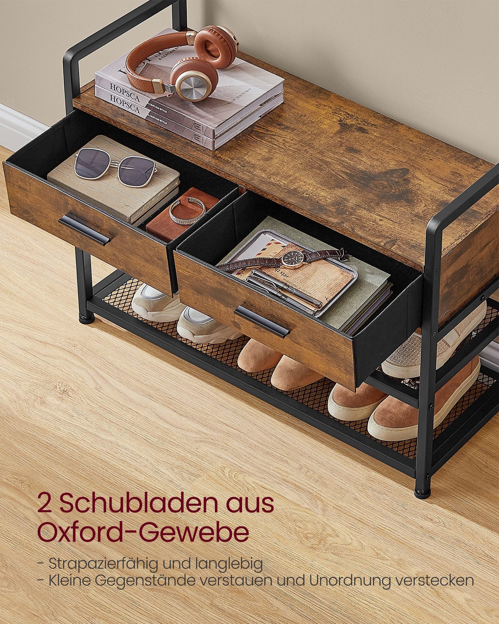 VASAGLE Coat Rack with Shoe Bench – Separable Design, Entryway Hall Tree & Storage Organizer