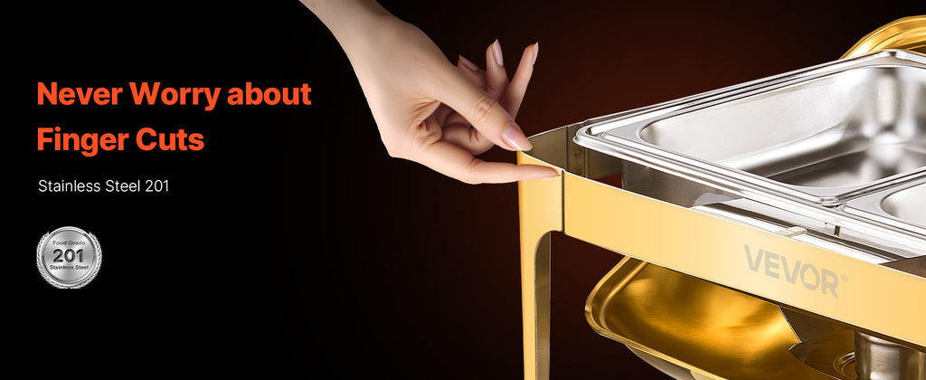 9 Qt Roll Top Chafing Dish Buffet Server — Stainless Steel Chafer with Visible Lid