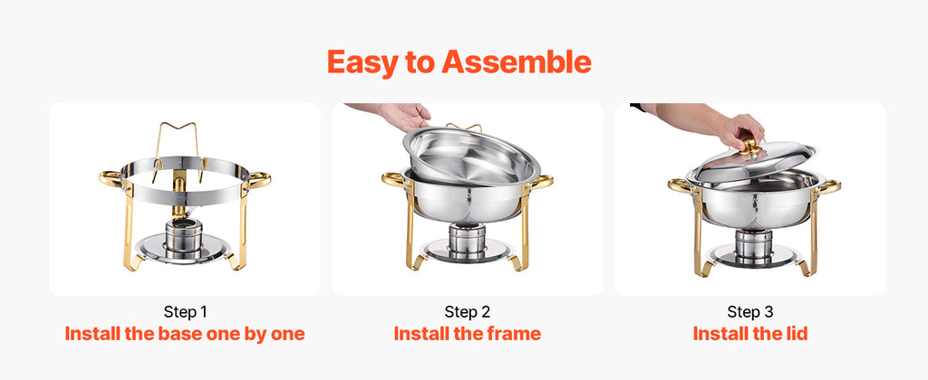 4-Pack Stainless Steel Chafing Dish Buffet Set – Full Size Catering Warmer for Parties