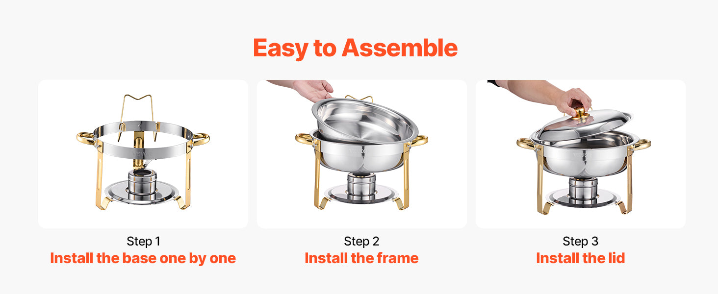 4-Pack Stainless Steel Chafing Dish Buffet Set – Full Size Catering Warmer for Parties