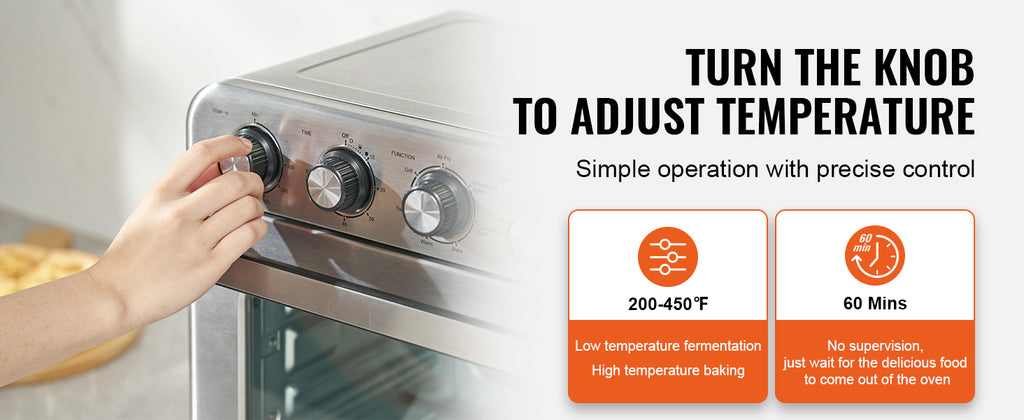 18L Air Fryer Toaster Oven 1700W — Stainless Steel Countertop Combo with Grill
