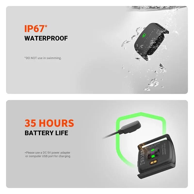 COOSPO HW9 Armband Heart Rate Monitor — HR Zones, Calories, BLE 5.0 & ANT+ for Peloton, Zwift & Wahoo - Authority Asset Brand