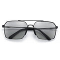 Day & Night Square Frame Polarized Sunglasses | Black Silver UV Protection Driving Glasses - Authority Asset Brand