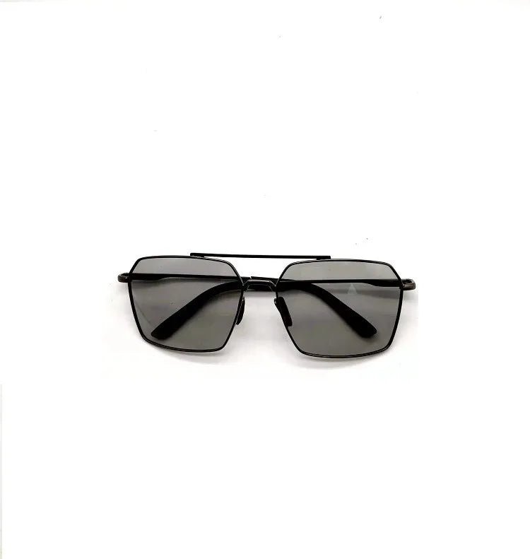 Day & Night Square Frame Polarized Sunglasses | Black Silver UV Protection Driving Glasses - Authority Asset Brand