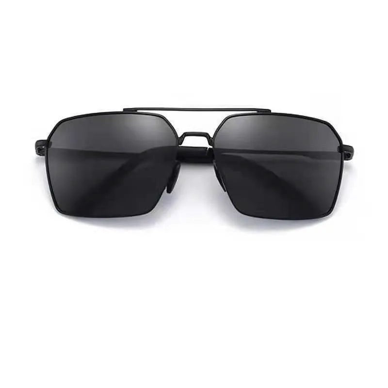 Day & Night Square Frame Polarized Sunglasses | Black Silver UV Protection Driving Glasses - Authority Asset Brand