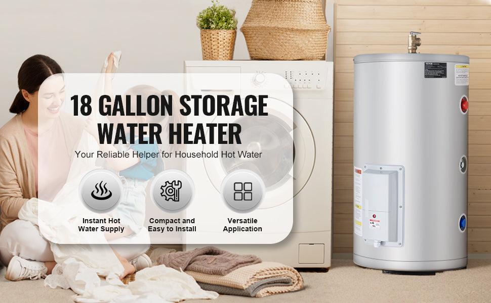 Electric Water Heater Tank 40/70L — 1.6kW Instant Hot Water with LED Display, IPX4