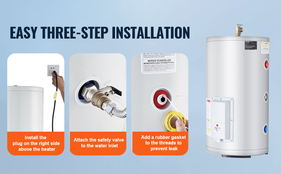 Electric Water Heater Tank 40/70L — 1.6kW Instant Hot Water with LED Display, IPX4