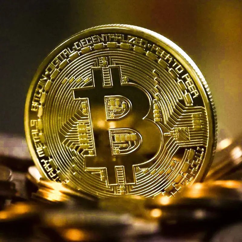 Gold Plated Bitcoin Commemorative Coin — Casascius Style BTC Collector's Metal Coin - Authority Asset Brand