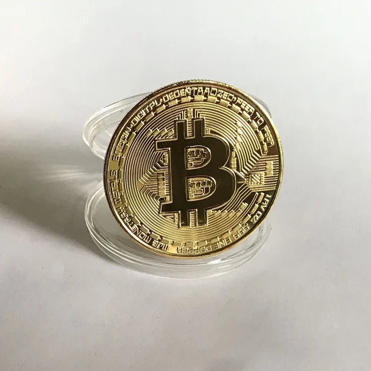 Gold Plated Bitcoin Commemorative Coin — Casascius Style BTC Collector's Metal Coin - Authority Asset Brand