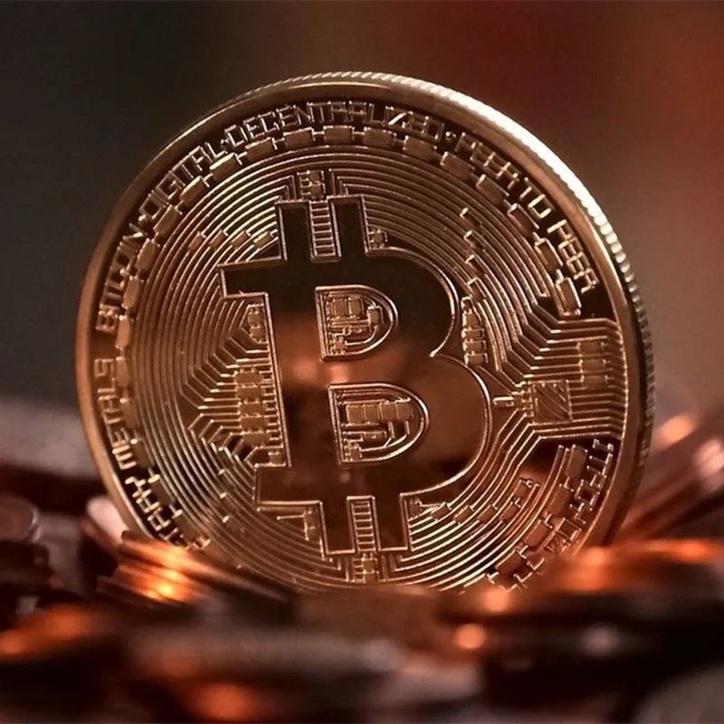 Gold Plated Bitcoin Commemorative Coin — Casascius Style BTC Collector's Metal Coin - Authority Asset Brand