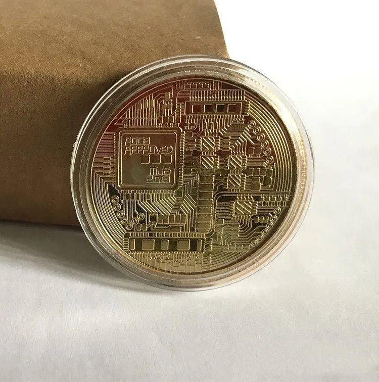 Gold Plated Bitcoin Commemorative Coin — Casascius Style BTC Collector's Metal Coin - Authority Asset Brand