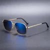 HBK Unisex Retro Double-Bridge Sunglasses | Vintage Reflective Lens UV400 Luxury Metal Frame - Authority Asset Brand