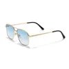HBK Unisex Retro Double-Bridge Sunglasses | Vintage Reflective Lens UV400 Luxury Metal Frame - Authority Asset Brand