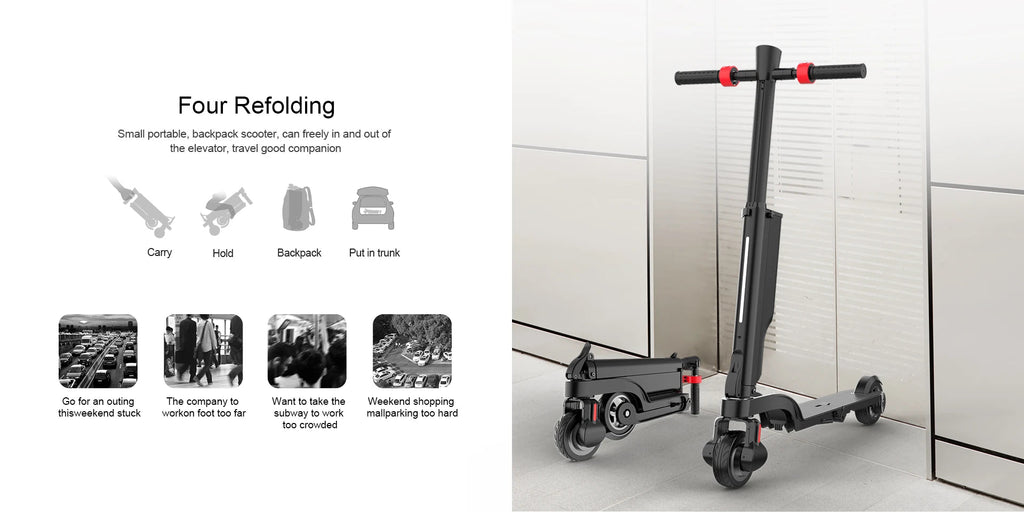HX X6 Foldable Electric Scooter — 350W, 25 km/h, 36V, 5.5" Tires, Disc Brake, IPX54 for Adults - Authority Asset Brand