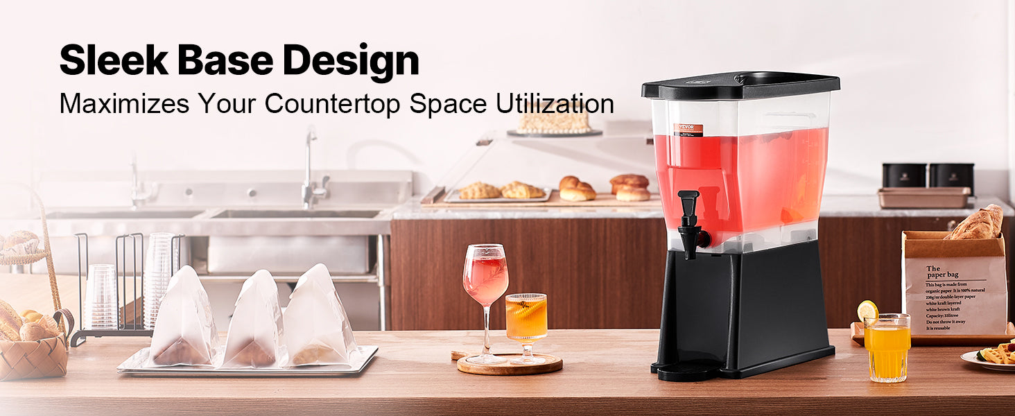 3-Gallon Beverage Dispenser — Plastic Drink Dispenser with Stand, Spigot & Lid for Parties