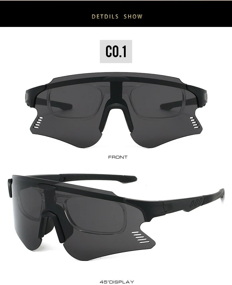 KAMMPT Oversized Sports Cycling Sunglasses | Mirror Anti-UV Windproof Protective Shades for Men & Women - Authority Asset Brand