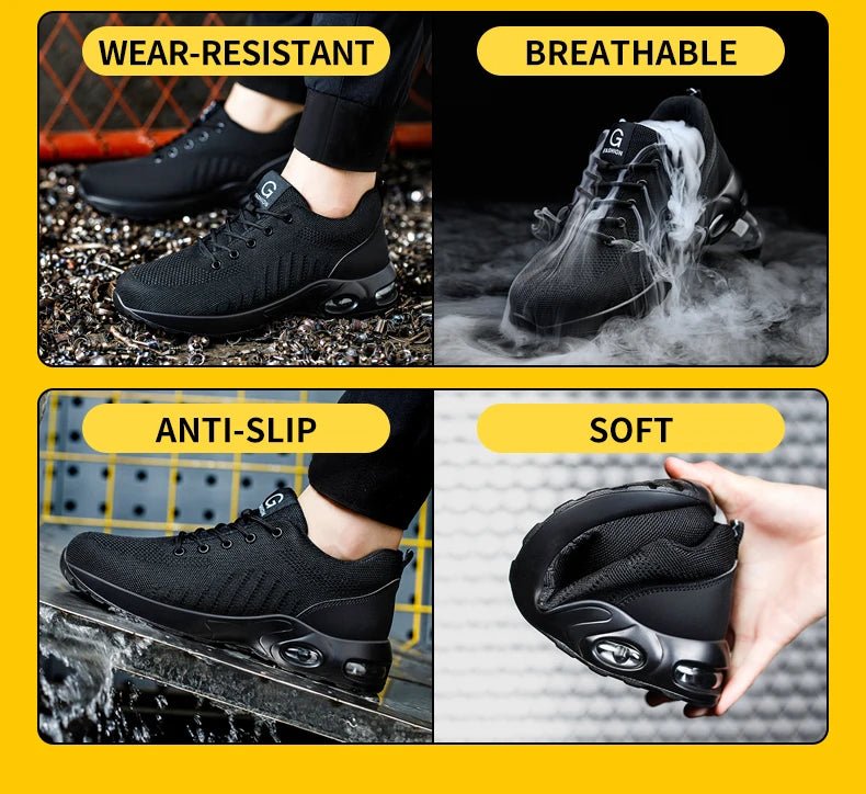 Men's Steel Toe Safety Work Boots — Anti-Smash Indestructible Tactical Work Sneakers - Authority Asset Brand