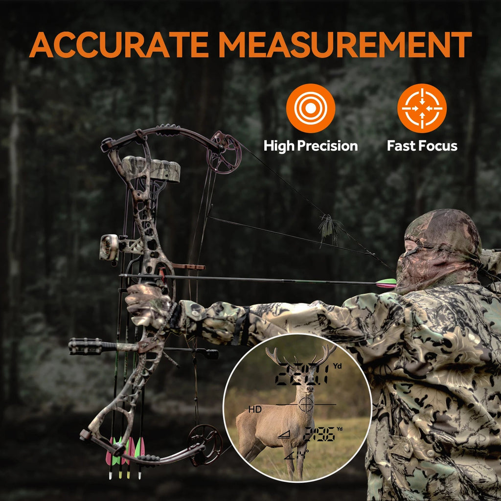 MiLESEEY PF2E Laser Rangefinder — 600m, 7° Field of View, BOW Mode, Rain & Fog Mode, Hunting - Authority Asset Brand