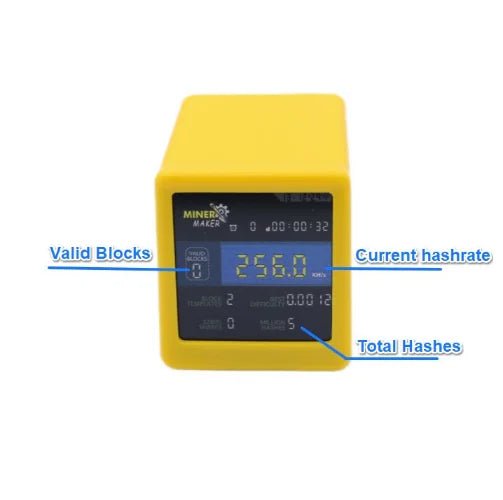 MINER MAKER USB Bitcoin Solo Miner — 1W Low Power ESP32 WiFi with 1.54" Desktop Clock Display - Authority Asset Brand