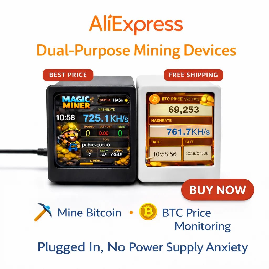Mini High-Speed Bitcoin Solo Miner — WiFi USB-Powered Real-Time Hashrate Display - Authority Asset Brand