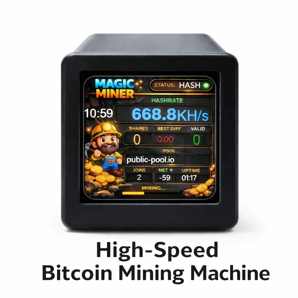 Mini High-Speed Bitcoin Solo Miner — WiFi USB-Powered Real-Time Hashrate Display - Authority Asset Brand