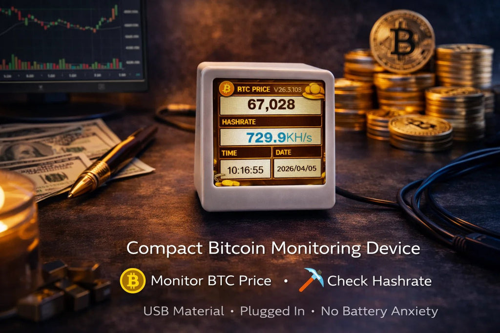 Mini High-Speed Bitcoin Solo Miner — WiFi USB-Powered Real-Time Hashrate Display - Authority Asset Brand