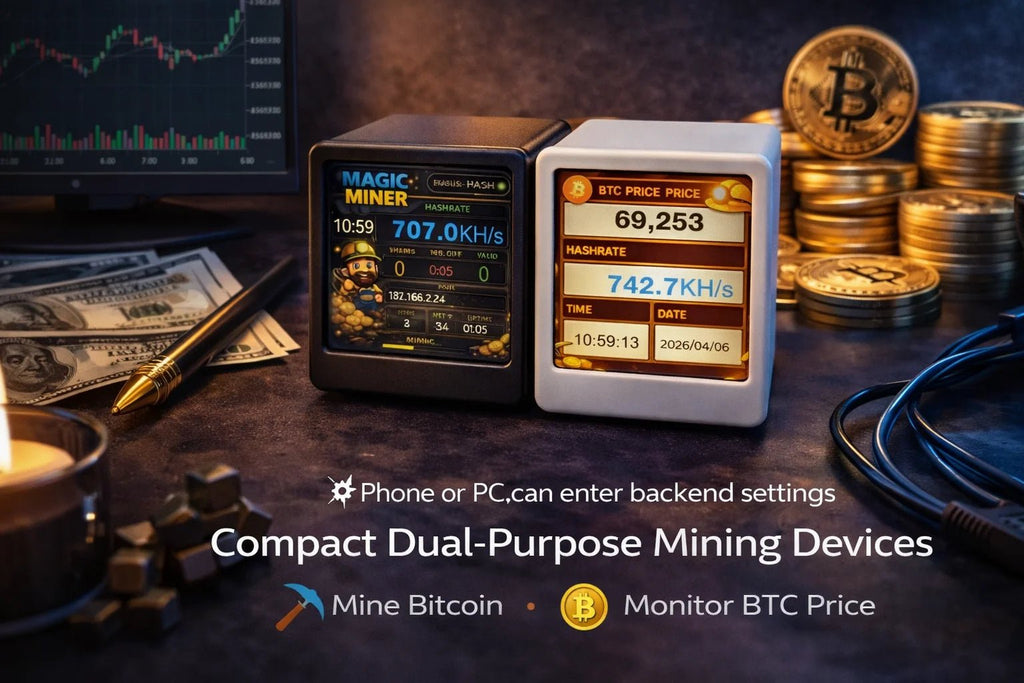 Mini High-Speed Bitcoin Solo Miner — WiFi USB-Powered Real-Time Hashrate Display - Authority Asset Brand