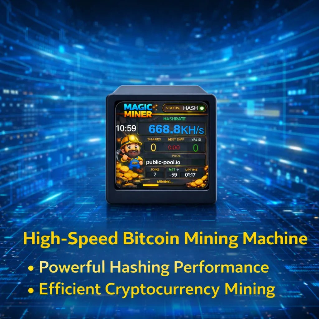 Mini High-Speed Bitcoin Solo Miner — WiFi USB-Powered Real-Time Hashrate Display - Authority Asset Brand