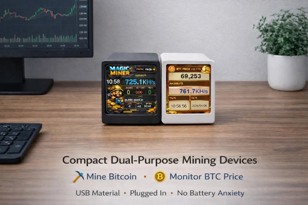 Mini High-Speed Bitcoin Solo Miner — WiFi USB-Powered Real-Time Hashrate Display - Authority Asset Brand