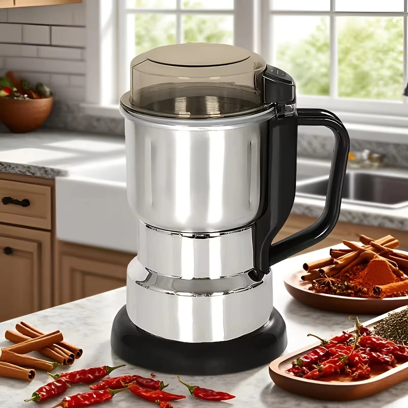 Multi-Functional Electric Spice & Herb Grinder — Powerful One-Touch Grinding for Kitchen Use - Authority Asset Brand