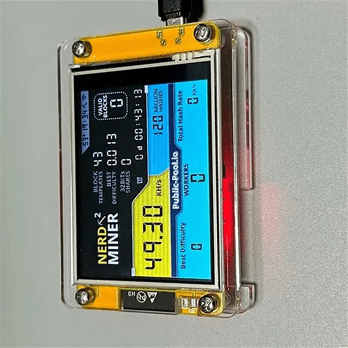 NerdMiner V3 Bitcoin Solo Lottery Miner — 2.8" Display BTC Crypto Mining Machine - Authority Asset Brand