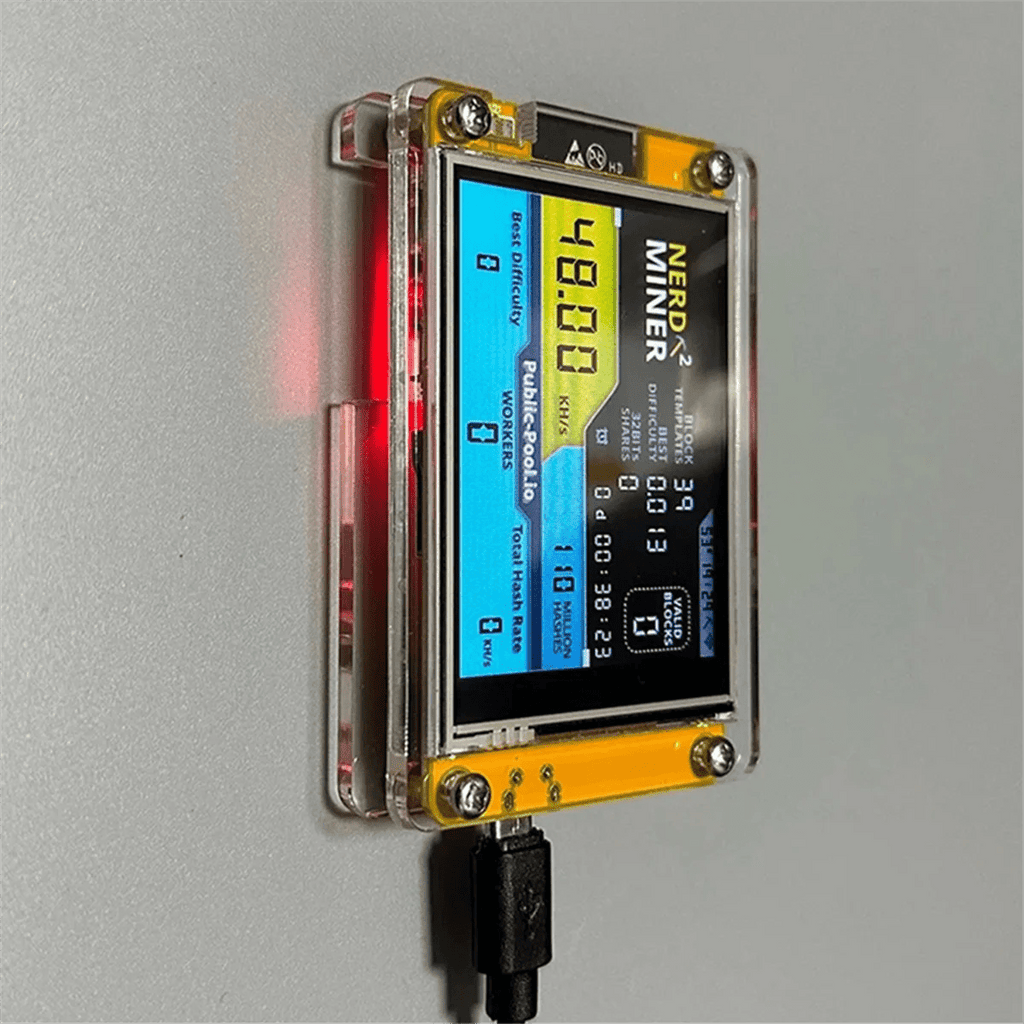 NerdMiner V3 Bitcoin Solo Lottery Miner — 2.8" Display BTC Crypto Mining Machine - Authority Asset Brand
