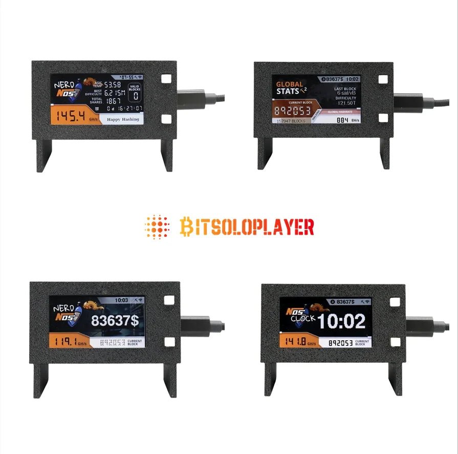 Nerdnos Bitcoin Solo Miner — 8W USB-C Powered 80–120GH/s Compact Crypto Mining Device - Authority Asset Brand