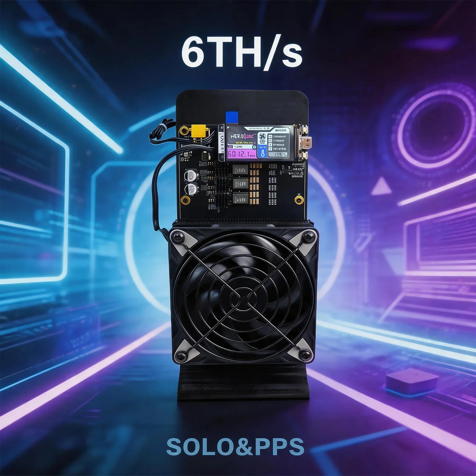 NerdQaxe++ Rev6.1 Bitcoin Miner — 6TH/s 100W Low Power SHA-256 WiFi Home Crypto Miner - Authority Asset Brand
