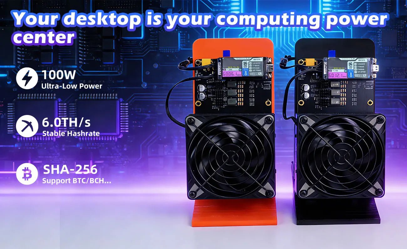 NerdQaxe++ Rev6.1 Bitcoin Miner — 6TH/s 100W Low Power SHA-256 WiFi Home Crypto Miner - Authority Asset Brand