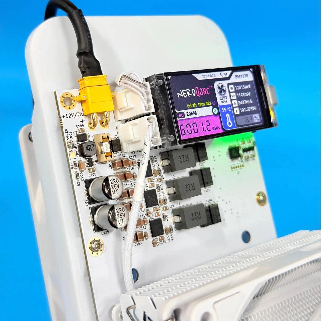NerdQaxe++ Rev6.1 Bitcoin Miner — 6TH/s 100W Quiet WiFi SHA-256 Home Mining Machine - Authority Asset Brand