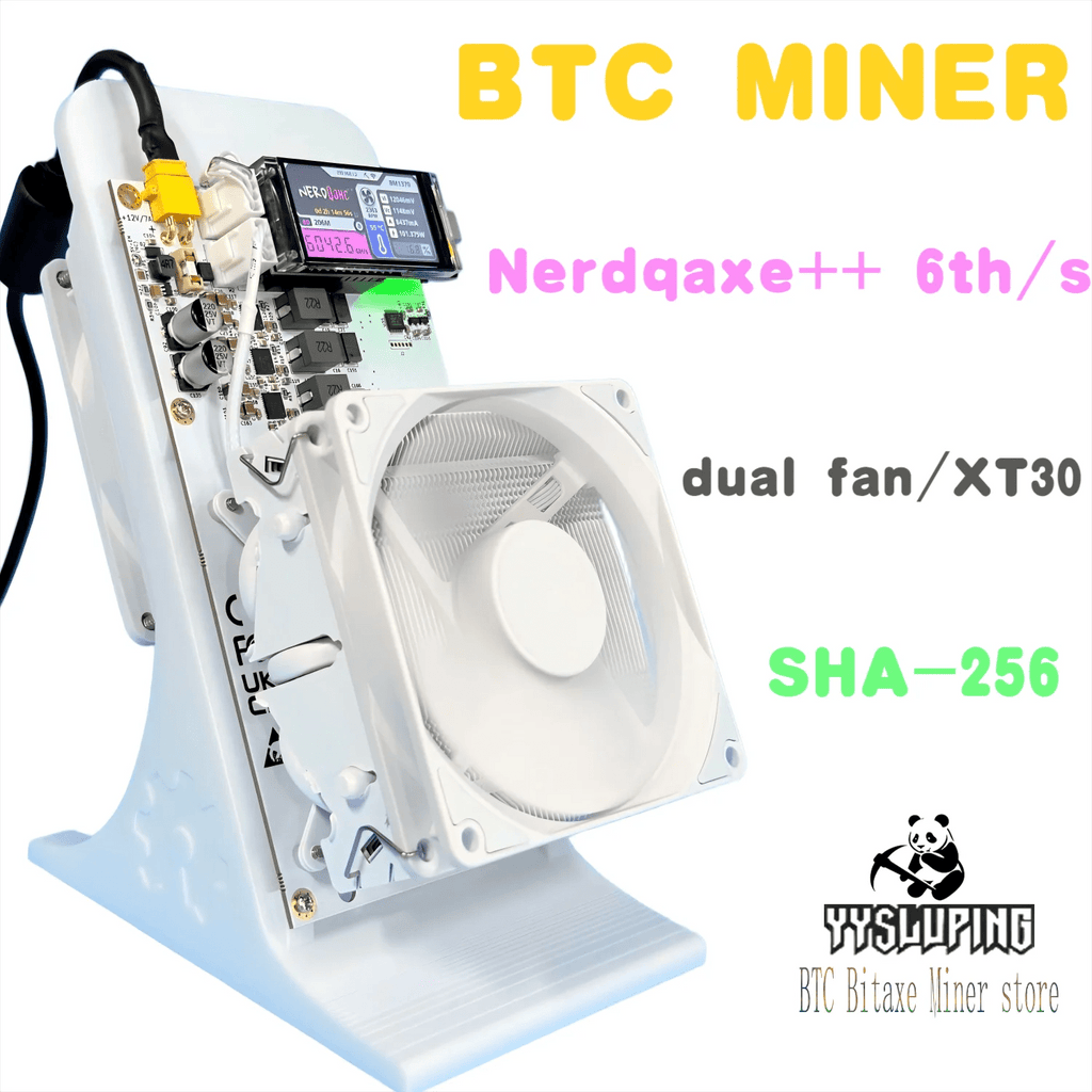 NerdQaxe++ Rev6.1 Bitcoin Miner — 6TH/s 100W Quiet WiFi SHA-256 Home Mining Machine - Authority Asset Brand