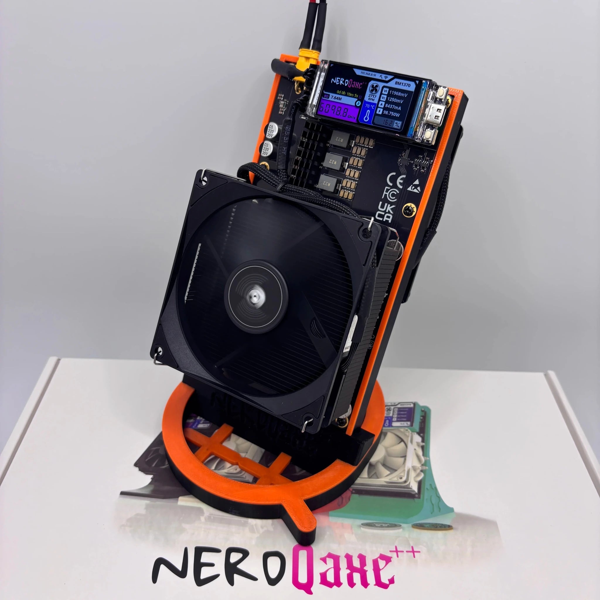 Nerdqaxe++ Rev6.1 Bitcoin Miner — 6TH/s 4×BM1370 ASIC Open Source with Power Supply - Authority Asset Brand