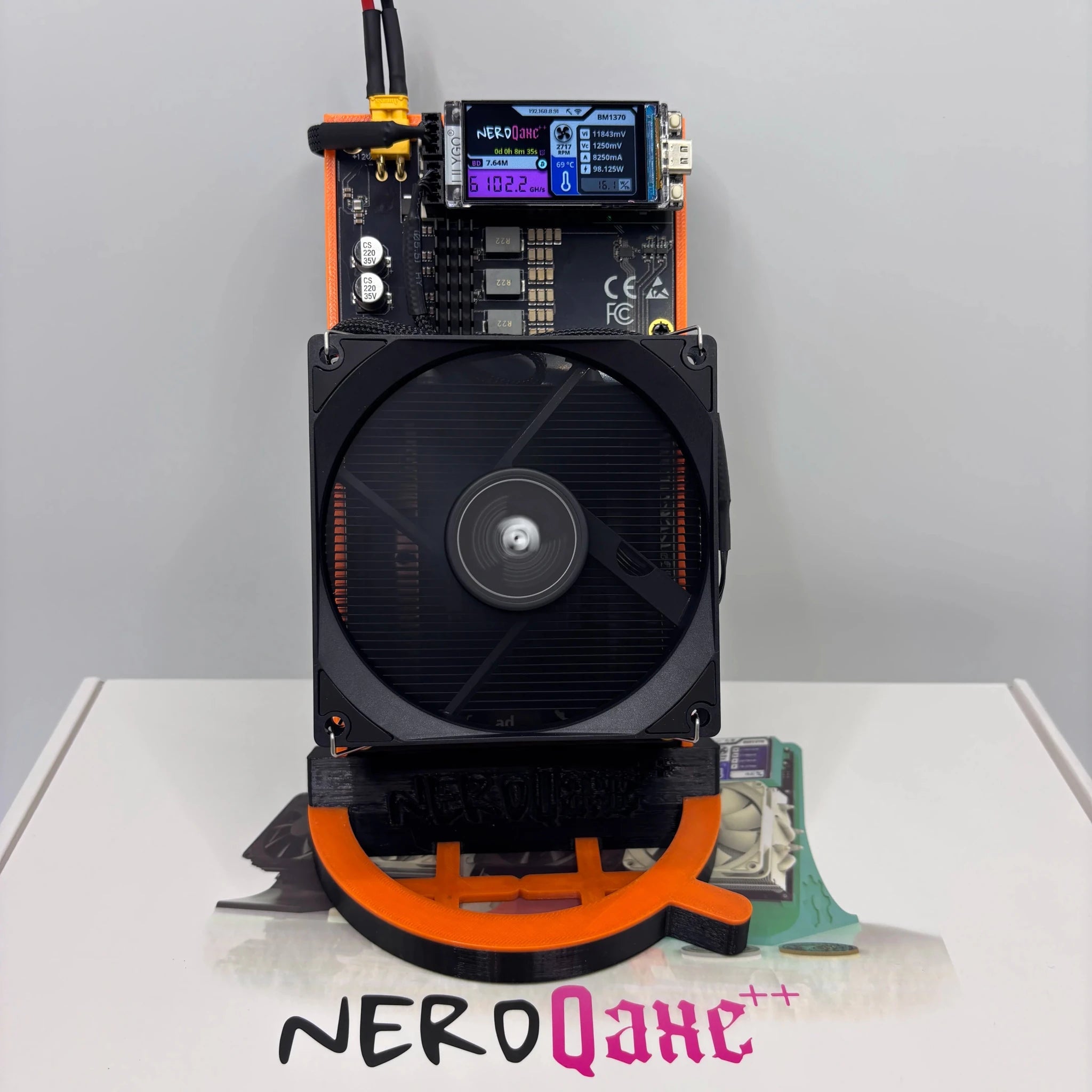 Nerdqaxe++ Rev6.1 Bitcoin Miner — 6TH/s 4×BM1370 ASIC Open Source with Power Supply - Authority Asset Brand