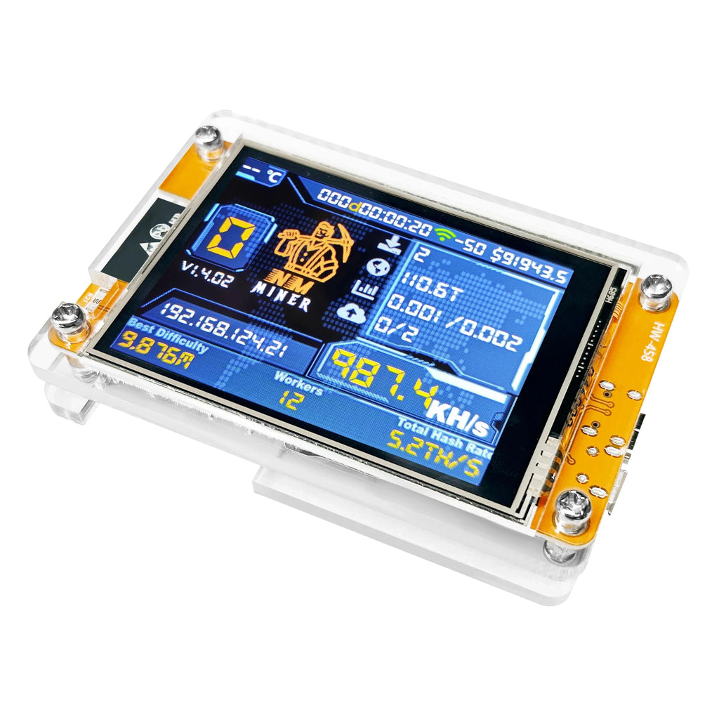 NMMiner Bitcoin Solo Lottery Miner — 987KH/s ESP32 with 2.8" Display - Authority Asset Brand