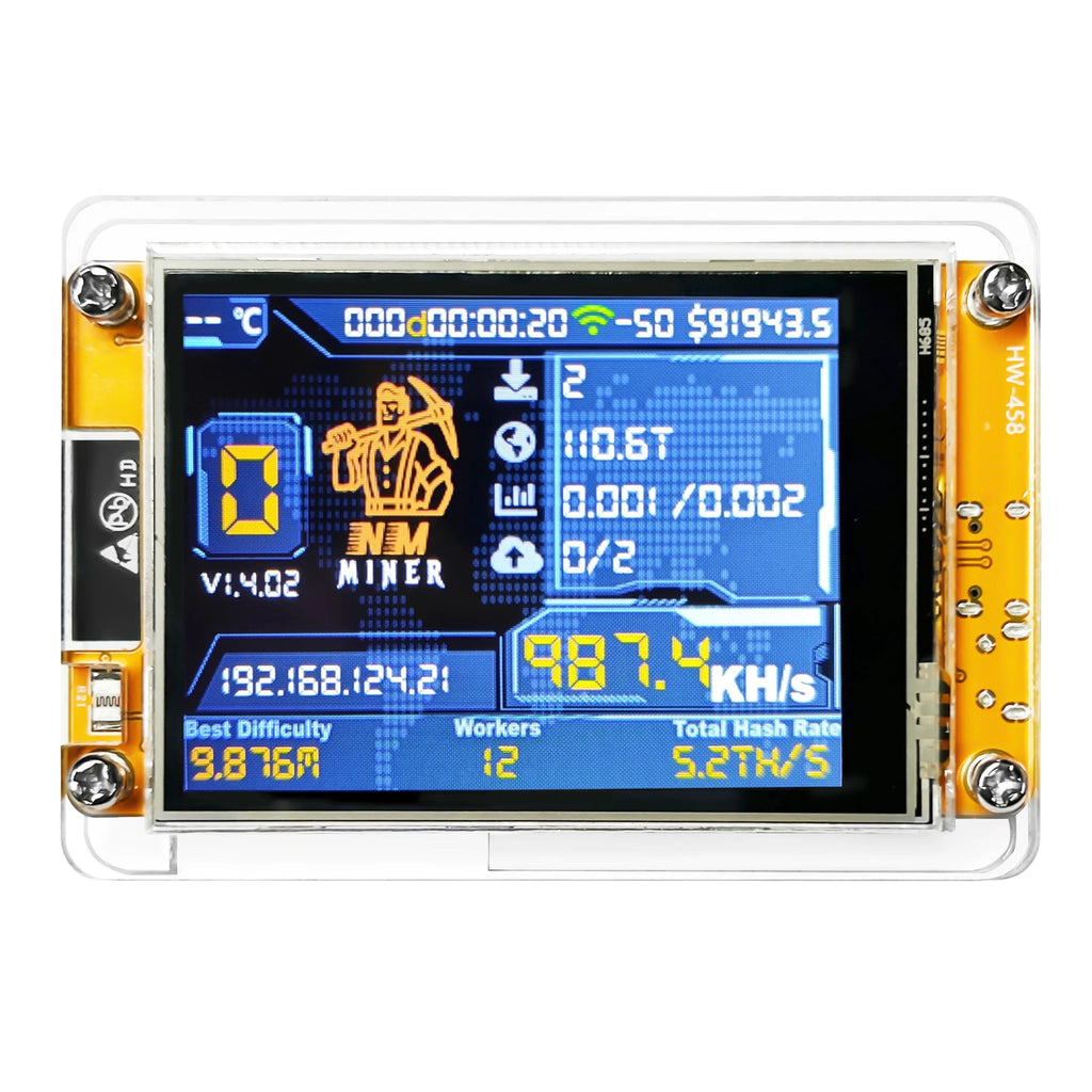 NMMiner Bitcoin Solo Lottery Miner — 987KH/s ESP32 with 2.8" Display - Authority Asset Brand