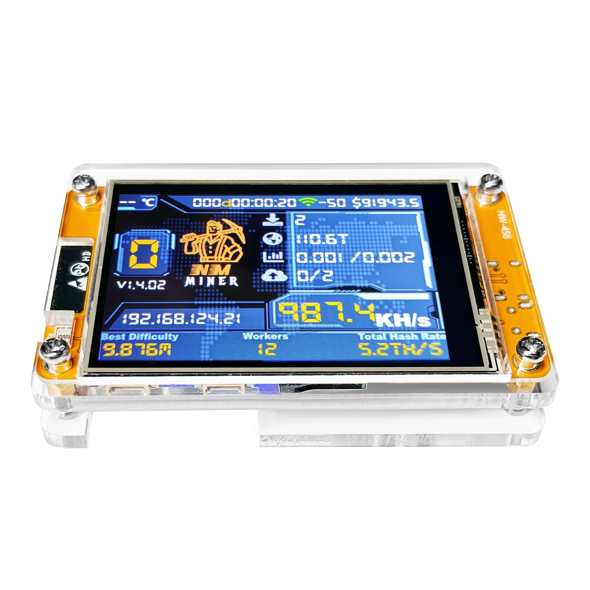 NMMiner Bitcoin Solo Lottery Miner — 987KH/s ESP32 with 2.8" Display - Authority Asset Brand