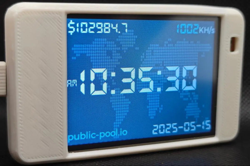 NMMiner NerdMiner CYD Bitcoin Solo Lottery Miner — 980KH/s ESP32 2.8" Cheap Yellow Display - Authority Asset Brand