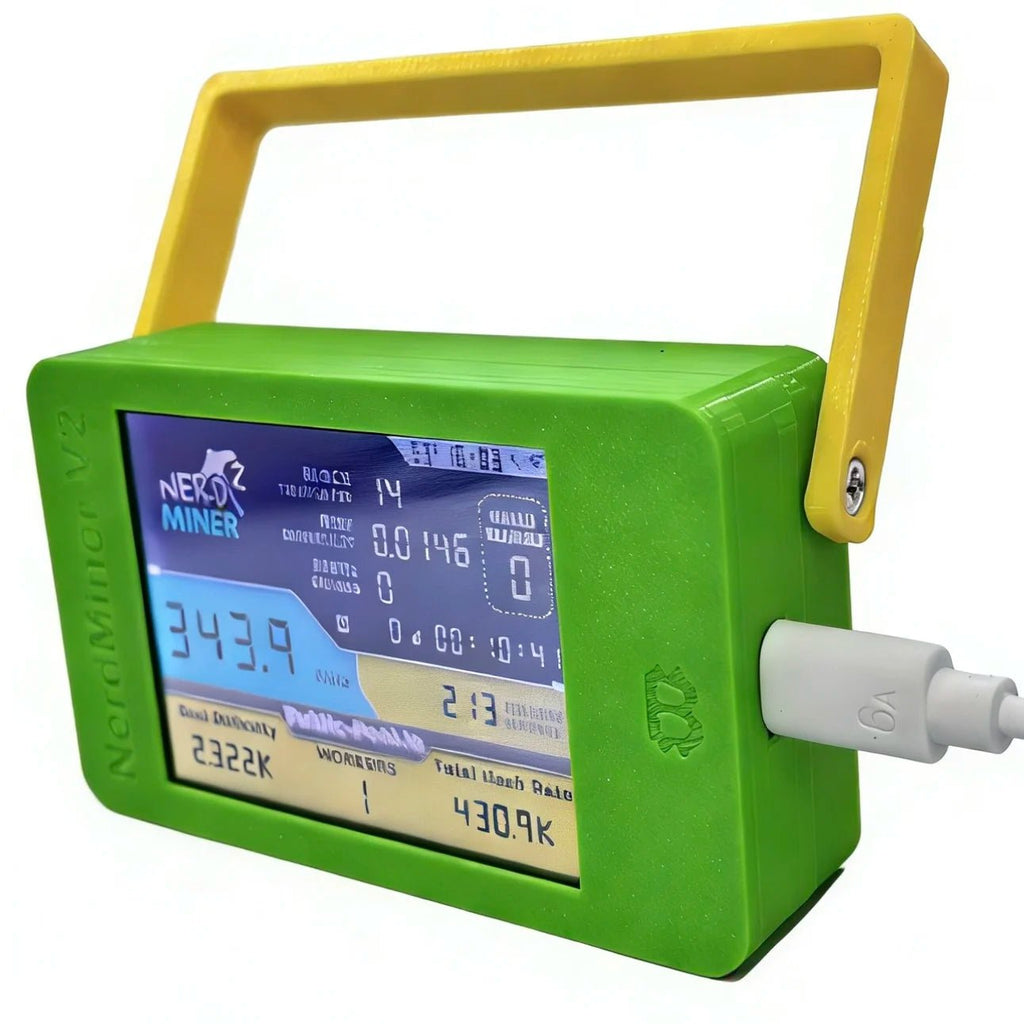 NMMiner NerdMiner V2 Bitcoin Solo Lottery Miner — 350KH/s with 2.8" Display & Stand - Authority Asset Brand