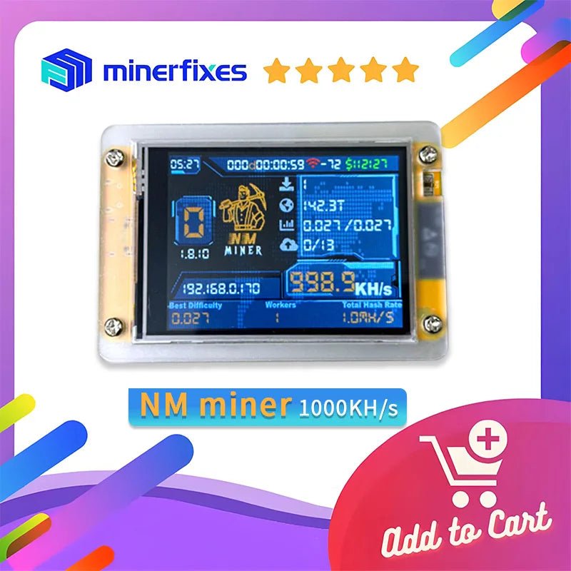 NMMiner NerdMiner V3 Bitcoin Solo Lottery Miner — 350KH/s or 1000KH/s with 2.8" Display - Authority Asset Brand