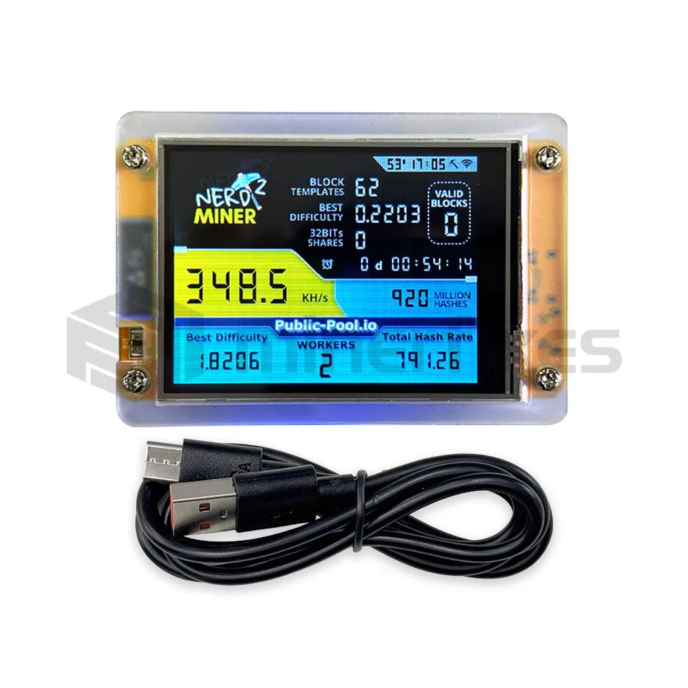 NMMiner NerdMiner V3 Bitcoin Solo Lottery Miner — 350KH/s or 1000KH/s with 2.8" Display - Authority Asset Brand