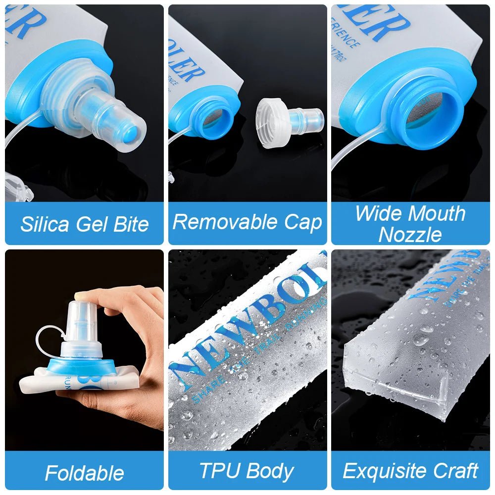 Outdoor Collapsible Silicone Water Bottle — 150–750ml Running Camping Hiking Travel Bottle - Authority Asset Brand