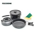PACOONE Camping Cookware Set — Portable Outdoor Pot, Pan, Kettle & Tableware Kit - Authority Asset Brand