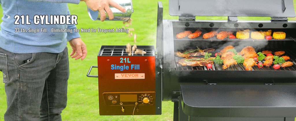 SucceBuy Portable Charcoal & Propane Smoker Grill | 840 Sq. In., Cover & Cart, PID Temp Control 175–500°F, CE Certified