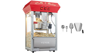 Commercial Electric Popcorn Maker 8/12oz — Automatic Popper, SUS304 Heating Tube (v2)